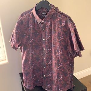 Short Sleeve Digital Print Button Down Shirt